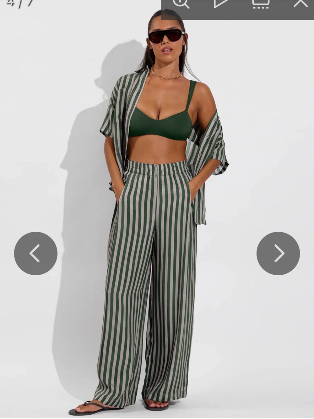 Left on Friday Day Trip Pant in Brown/Black Stripe size small